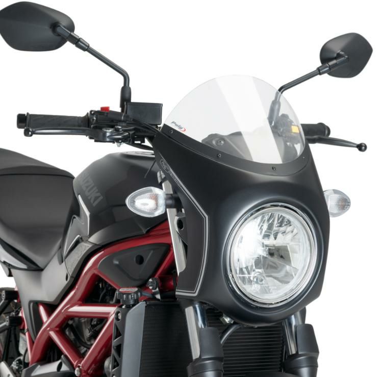 PUIG ブラックヘッドライトカウル Retro クリア SUZUKI SV650 (2016-2024)